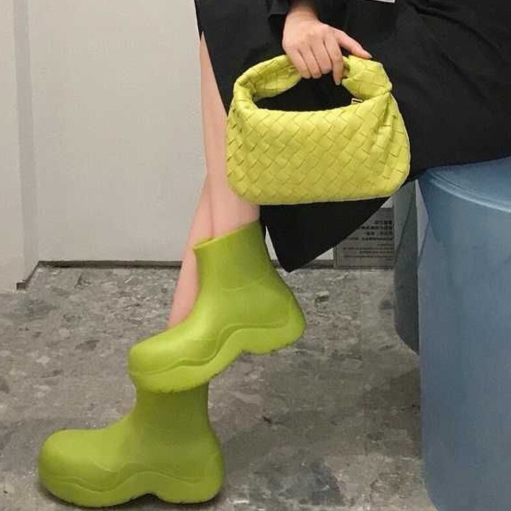 NWOT Lime Woven Leather Small Bag